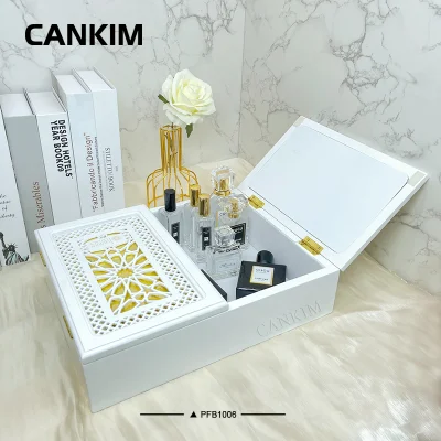 Cajas de perfume de laca blanca Cankim, caja de embalaje de perfume de diseño, botella de perfume de lujo con caja