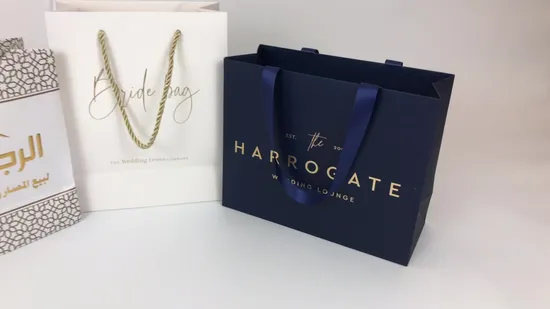 Bolsa de regalo de compras de impresión de papel cosmético de alta calidad personalizada